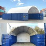Capannone a Volta Robusto per Container 20x40 Piedi con Fondo Chiuso