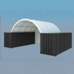 Capannone a Volta Robusto per Container 20x40 Piedi con Fondo Chiuso