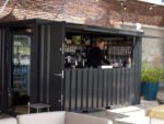 Chiosco Bar Modulare Pieghevole Nero Intenso