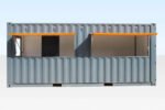 Container Bar Caffetteria Professionale 20 Piedi con Triplo Portellone