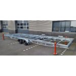 Rimorchio Piattaforma 8.4m per Tiny House con Telaio Separabile e Tre Assi