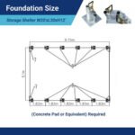 Struttura di Copertura ad Arco per Stoccaggio Rinforzata 20x30x12 Piedi